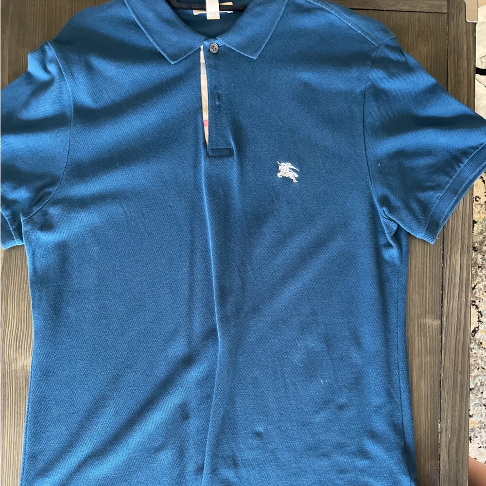 Blue Burberry polo